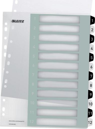 Leitz Przekładki plastikowe do nadruku tekstu na kartę, Leitz WOW, 112, biało-czarne 12160000