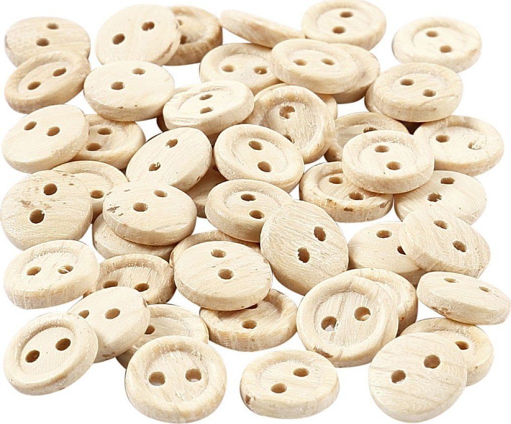 Drewniane guziki D: 8 mm, 50 szt.