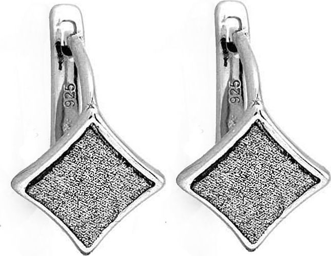Lovrin SREBRNE KOLCZYKI 925 BROKATOWE KWADRATY