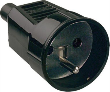 Bachmann Wtyczka BACHMANN żeńska z bolcem uziemiającym, Francja tuleja antyzałamaniowa czarna