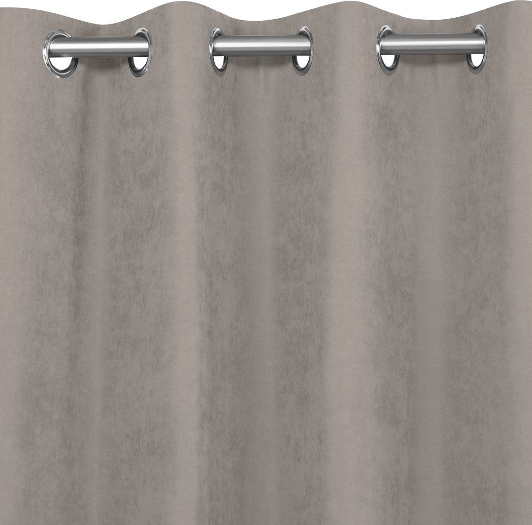 Homede Homede Zasłona MILANA szenilowa na srebrnych przelotkach 560x245 cappuccino