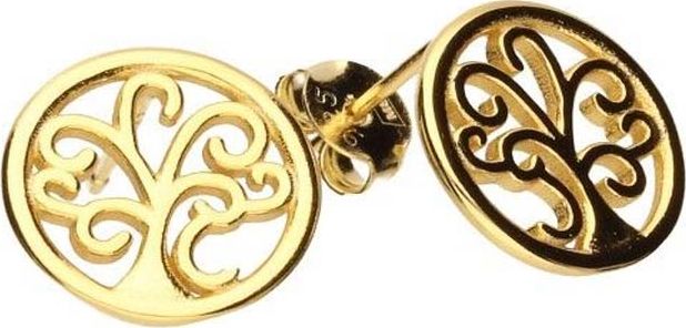 Lovrin Srebrne pozłacane kolczyki 925 drzewo życia 2,00g