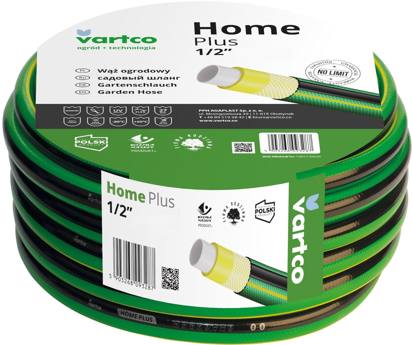 Wąż ogrodowy Vartco Home Plus 1/2" 30m