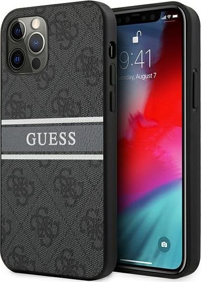 Guess Guess GUHCP12M4GDGR iPhone 12/12 Pro 6,1" szary/grey hardcase 4G Stripe