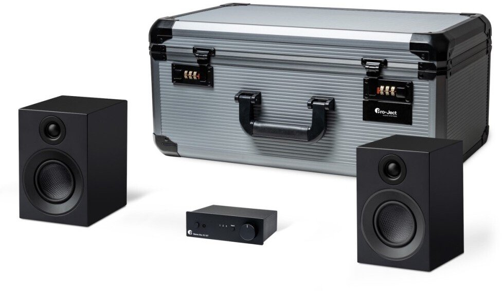 Pro-Ject Audio Systems TRAVEL SET Praktyczny system audio w opakowaniu podróżnym/prezentowym, czarny