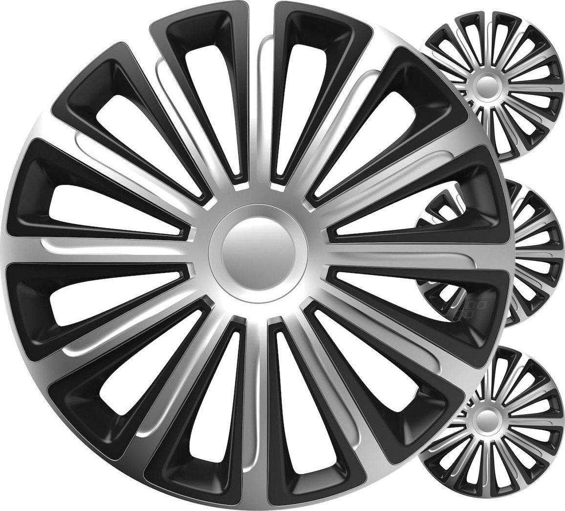 Kołpaki samochodowe 4szt. komplet trend czarno srebrne 15" cali color box