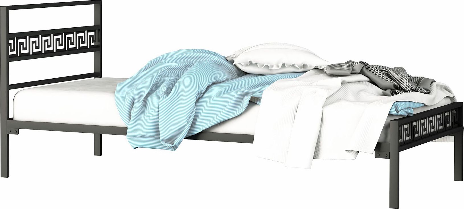 Elior Małżeńskie łóżko metalowe Korfu 180x200 - 17 kolorów