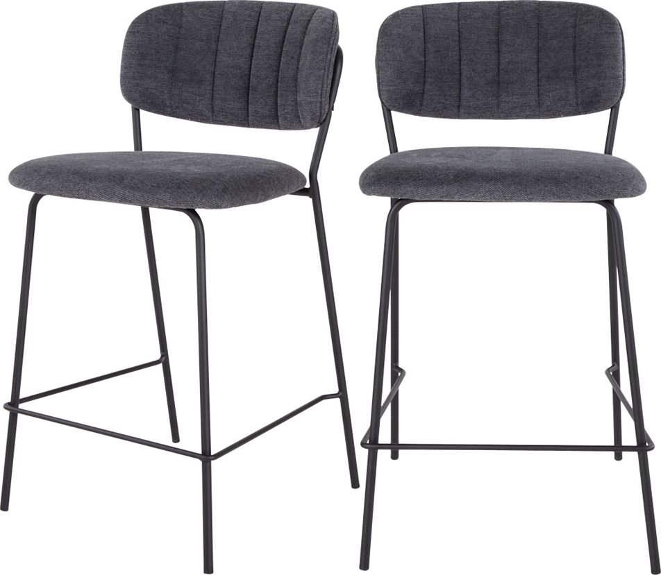 Selsey Zestaw dwóch hokerów Cardamome ciemnoszary