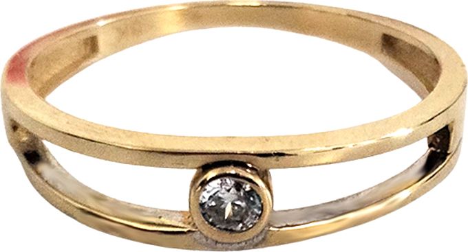 Lovrin Złoty pierścionek 333 nowoczesny z cyrkonią 1,58g