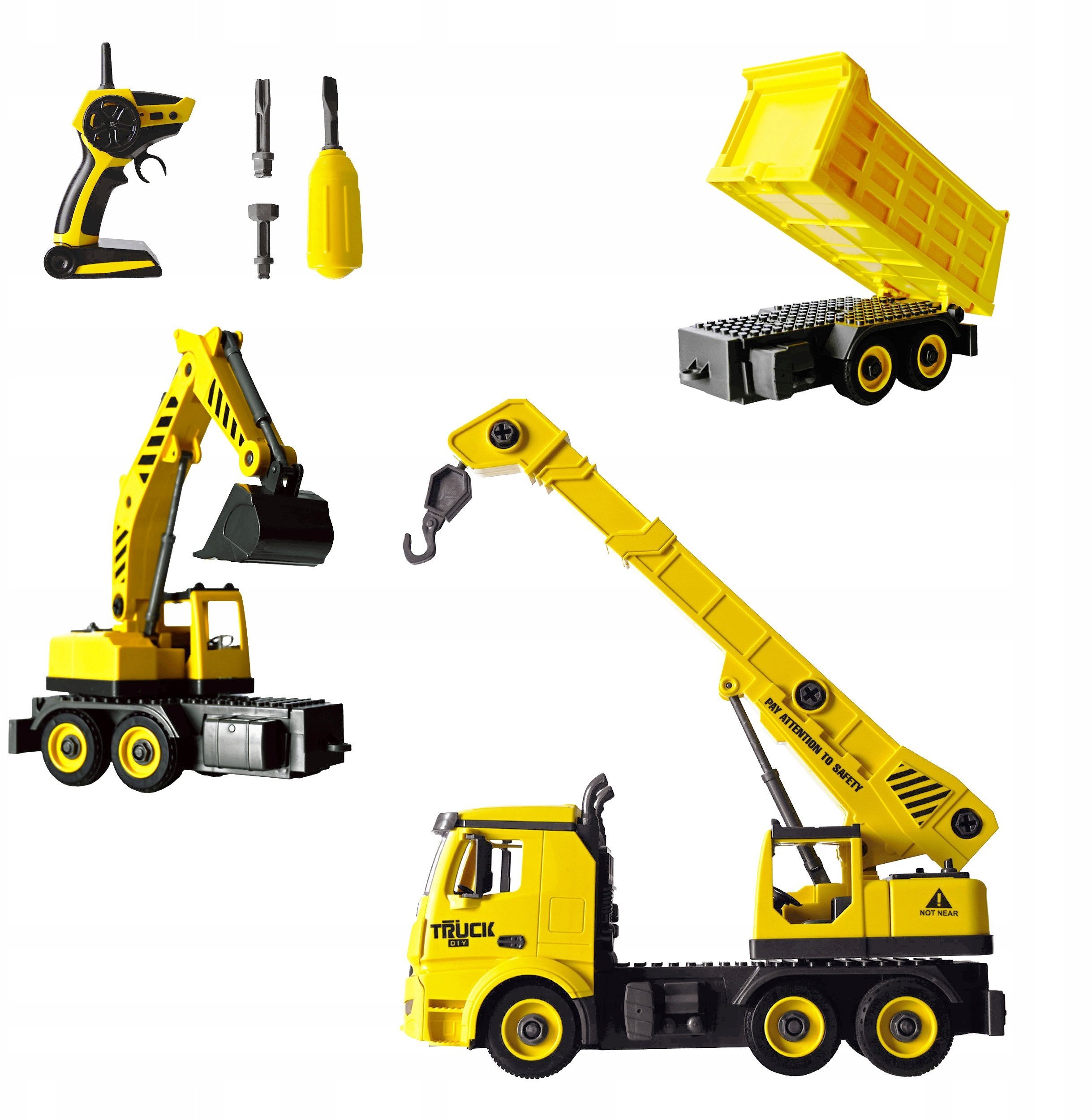 B5E1 STEROWANA CIĘŻARÓWKA KOPARKA DŹWIG ZESTAW XXL