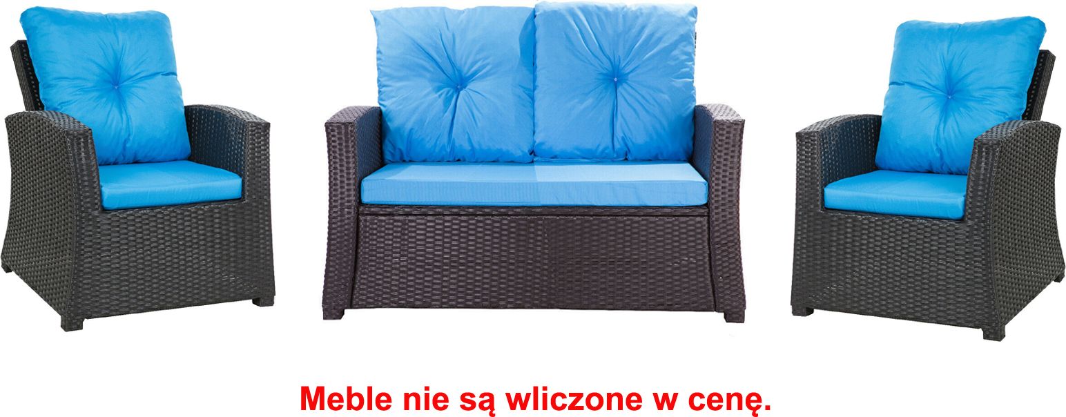 Setgarden Zestaw poduszek na meble ogrodowe rattanowe dla 4 osób rozmiar 112/52