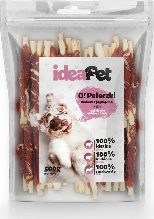 IdeaPet IDEAPET 500g PAŁECZKI WOŁOWE Z JAGNIĘCINĄ I RYBĄ