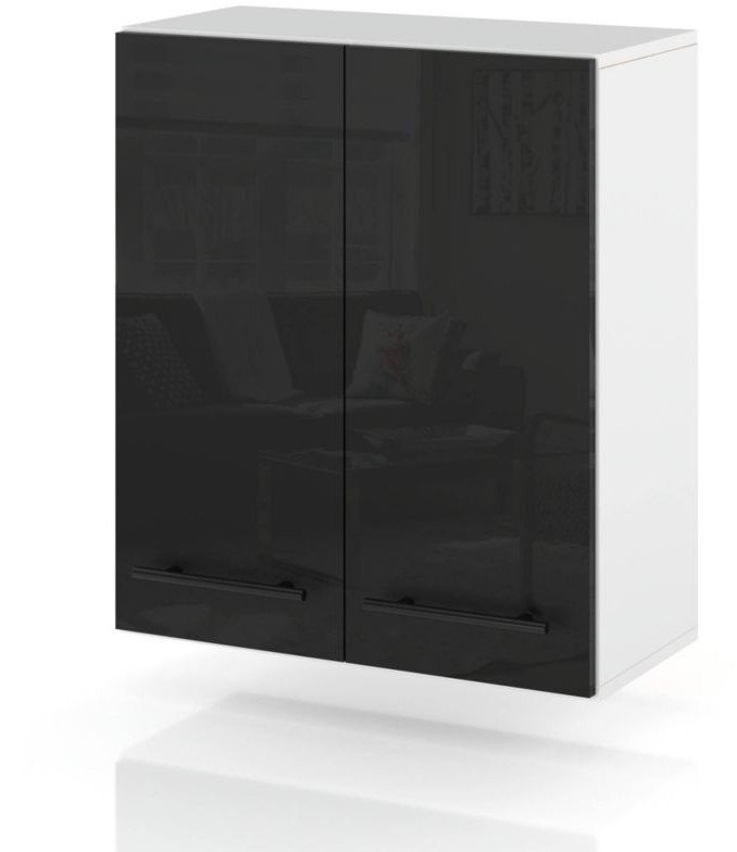 szafka kuchenna wisząca modułowa nowoczesna 80cm spremium czarny połysk