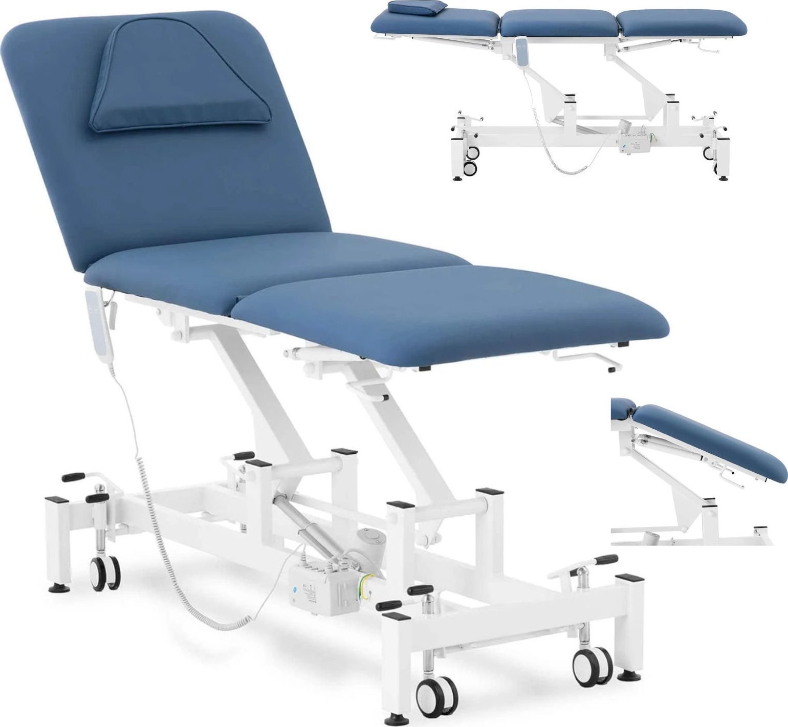 Physa Łóżko stół kosmetyczny do masażu elektryczny 150 kg VALENCE - niebieski Łóżko stół kosmetyczny do masażu elektryczny 150 kg VALENCE - niebieski