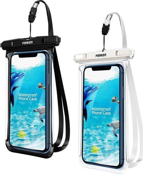 Fonken Etui x2 wodoodporne Fonken wodoszczelne uniwersalne IPX8 do 6.5" Czarne / Białe