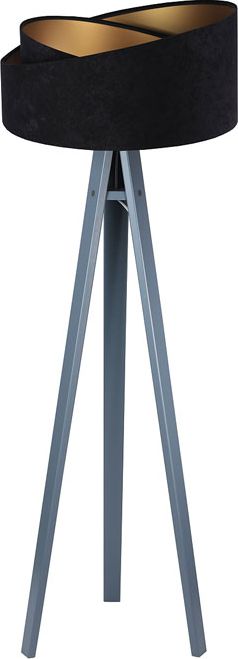 Lampa podłogowa Lumes Czarno-antracytowa lampa stojąca welurowa - EXX253-Agra