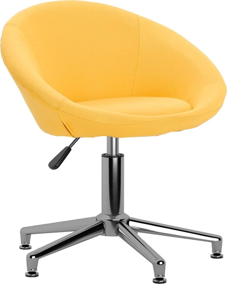 vidaXL Obrotowe krzesło stołowe, żółte, tapicerowane tkaniną