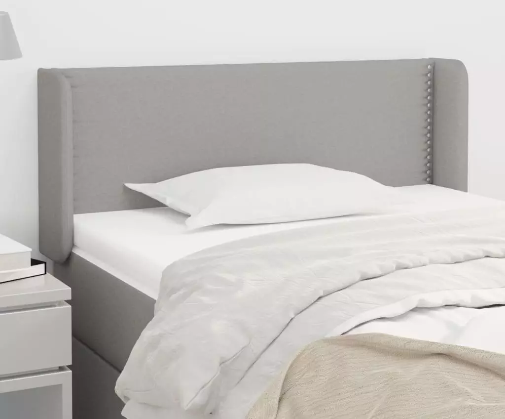 vidaXL vidaXL Zagłówek uszak, jasnoszary, 93x16x78/88 cm, tkanina