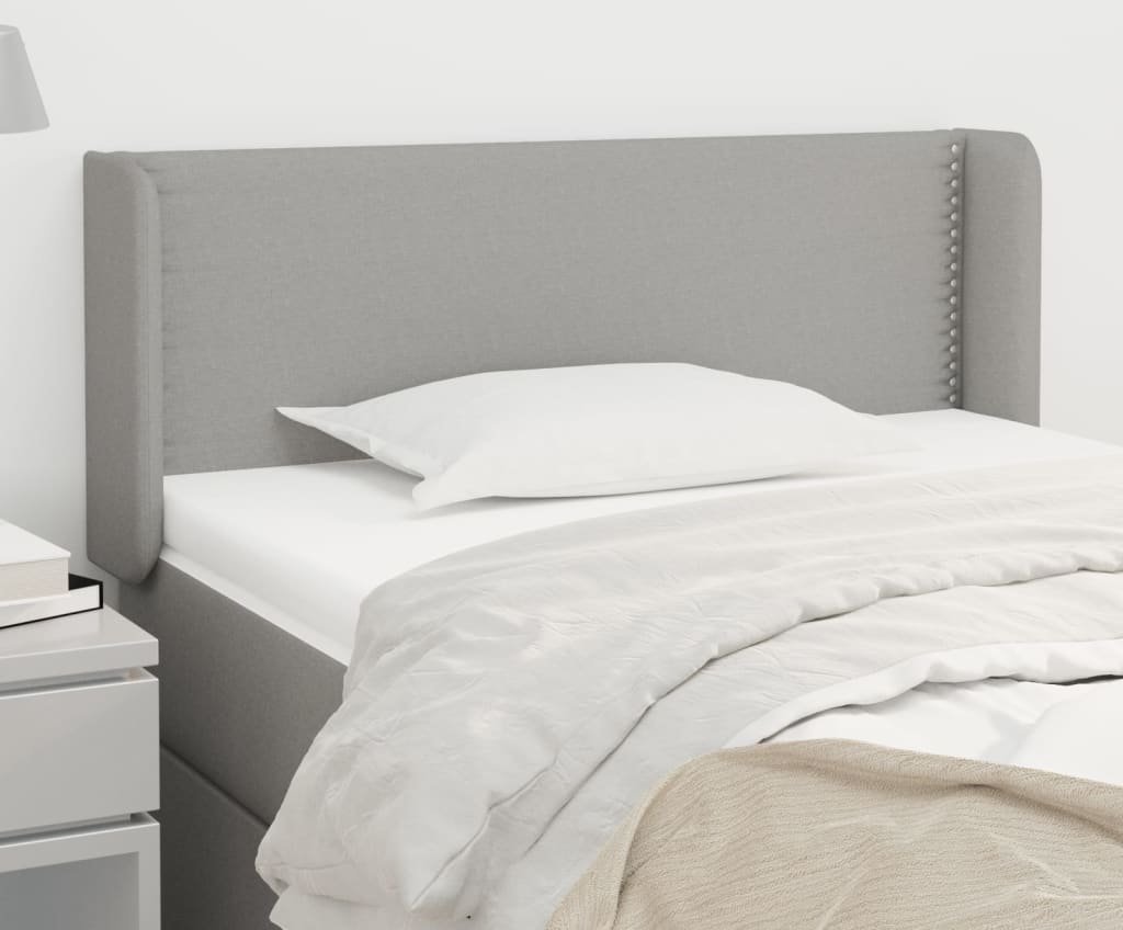 vidaXL vidaXL Zagłówek uszak, jasnoszary, 93x16x78/88 cm, tkanina