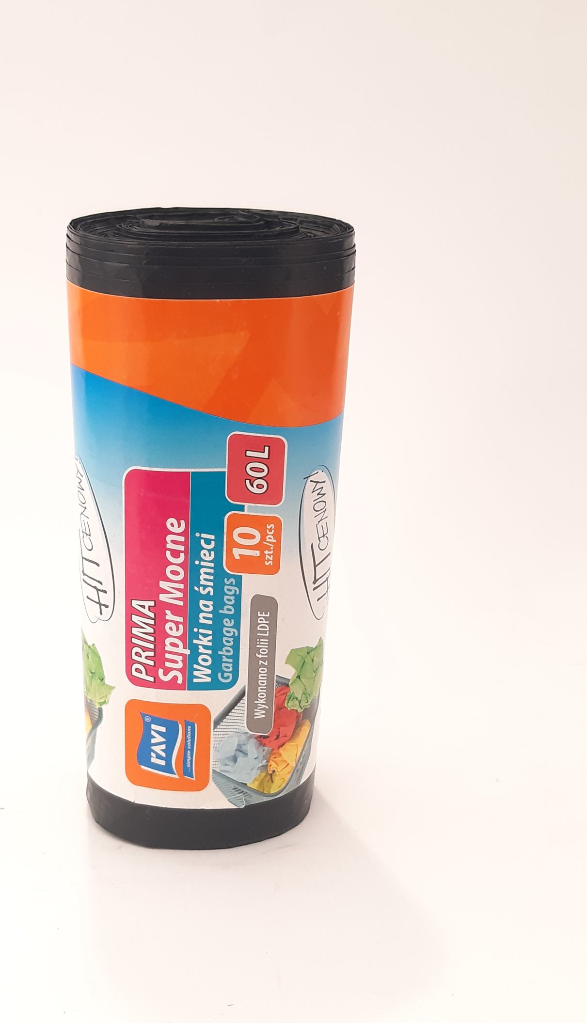 Ravi Worki na śmieci Prima 60L 10szt. czarneLDPE