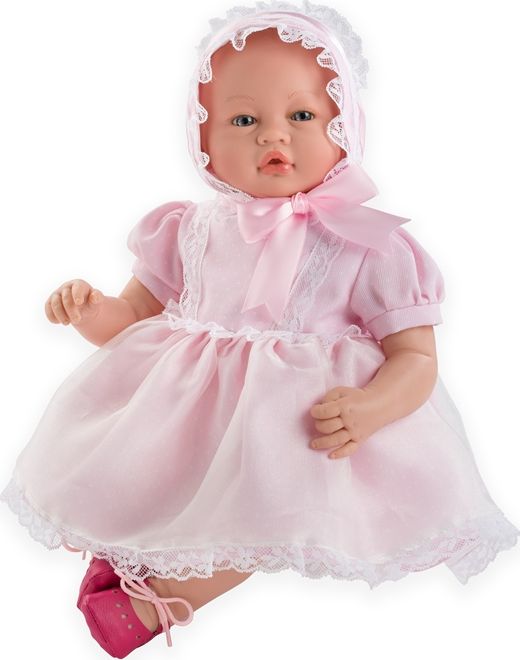 Muecas Guca Lalka bobas dziewczynka Vera w różowej sukience - 46 cm (MG10056)