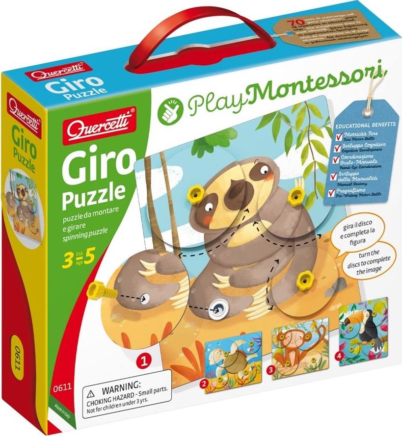 Quercetti Montessori Puzzle zwierzęce Giro 0611
