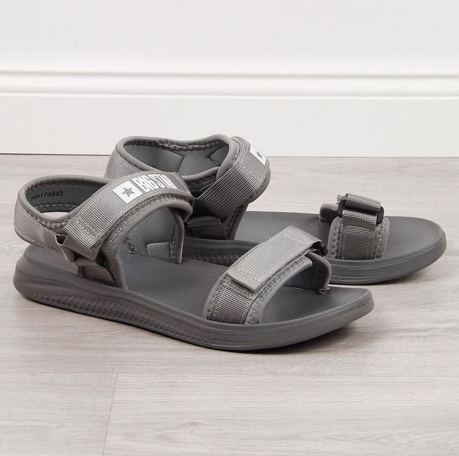 Big Star Sandały męskie sportowe na rzep czerwone Big Star HH174844 45