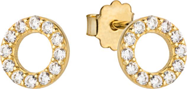 Lovrin Złote kolczyki 585 celebrytki ringi cyrkonie 0,92g