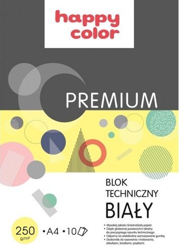 Happy Color Blok techniczny A4 10k biały