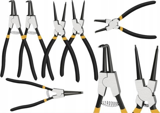 LeanToys Zestaw Szczypiec Do Pierścieni Segera Wygięte Proste 4szt. LEAN Toys