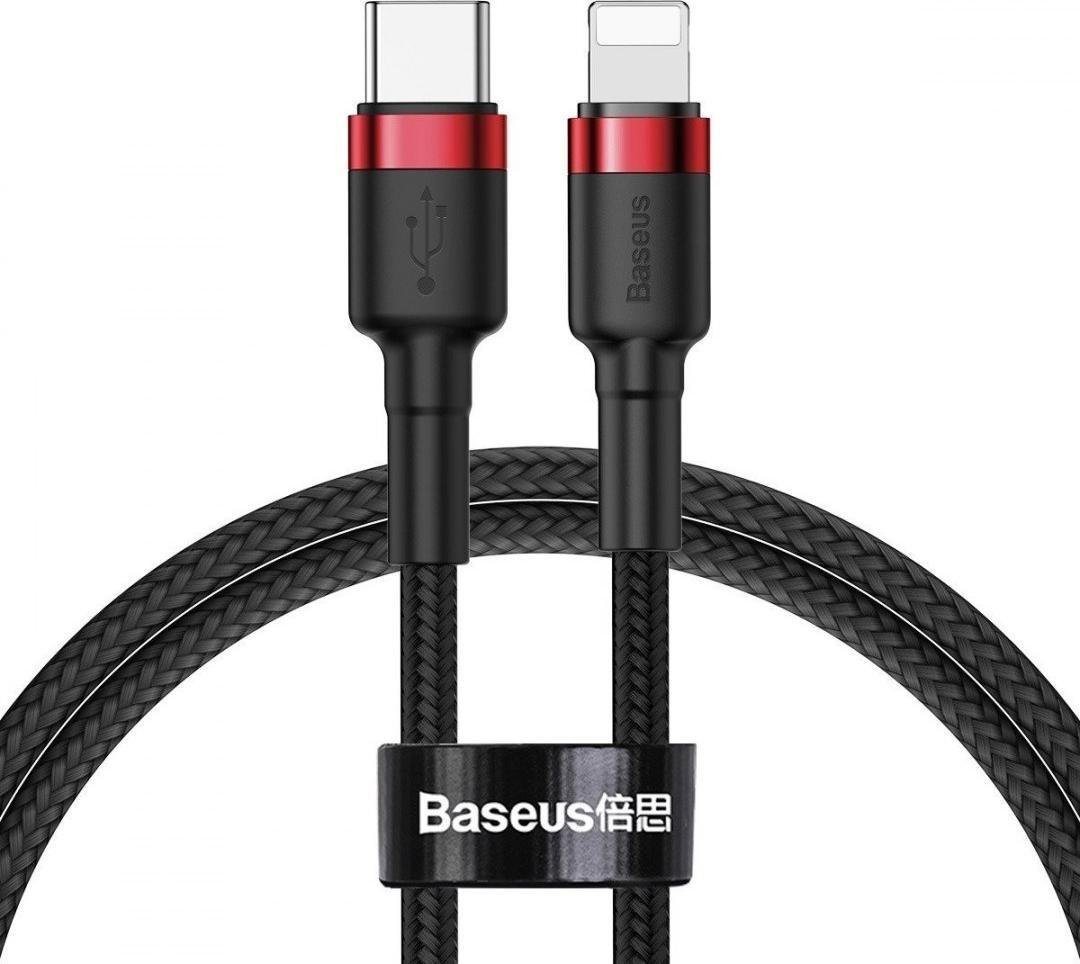 Kabel USB Baseus USB-C - Lightning 1 m Czarno-czerwony (BSU1048BLKRED)