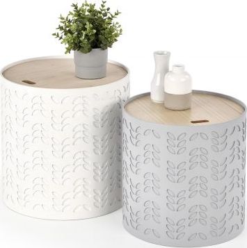 Halmar Zestaw 2 ław ALBA nowoczesnych w kształcie tuby HALMAR