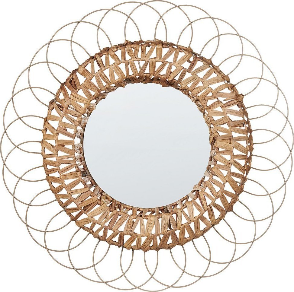 Beliani Lustro ścienne z hiacyntu wodnego ø 67 cm naturalne PAMOL!