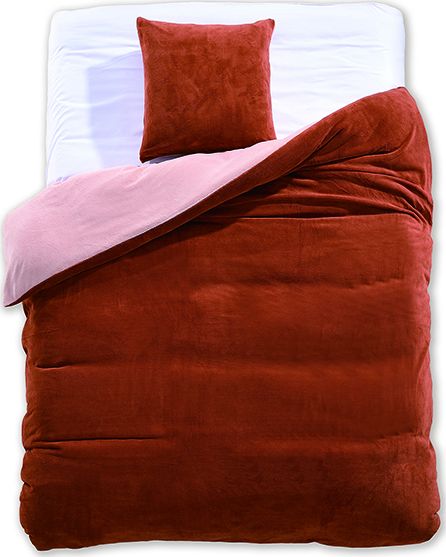 Pościel Furry 12 155x220 cm + 80x80 cm brązowa