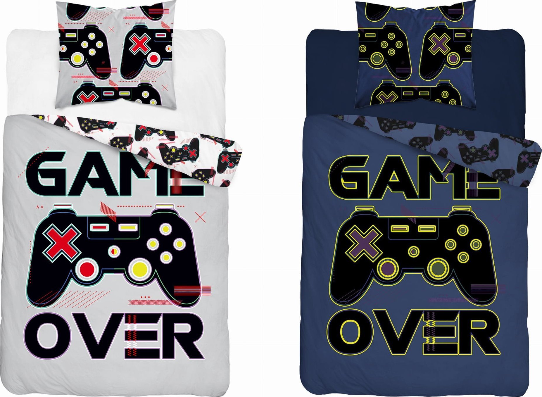 Detexpol Pościel bawełniana świecąca w ciemności 160x200 gamer pad