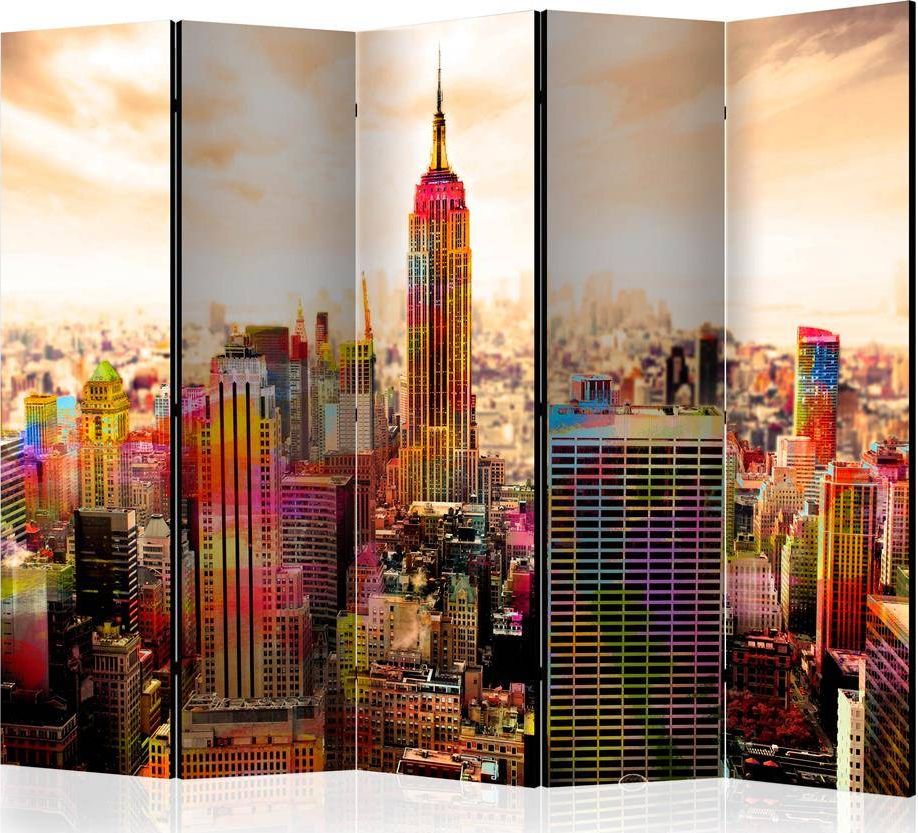 Artgeist Parawan 5-częściowy - Colors of New York City III II [Room Dividers] uniwersalny