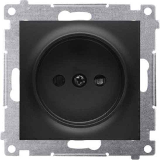 Kontakt-Simon Simon 54 Gniazdo wtyczkowe bez uziemienia z przesłonami (moduł) 16A 250V zaciski śrubowe czarny mat DG1Z.01/49