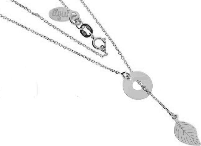 Lovrin Srebrny naszyjnik 925 oponka i listkiem 2,18g