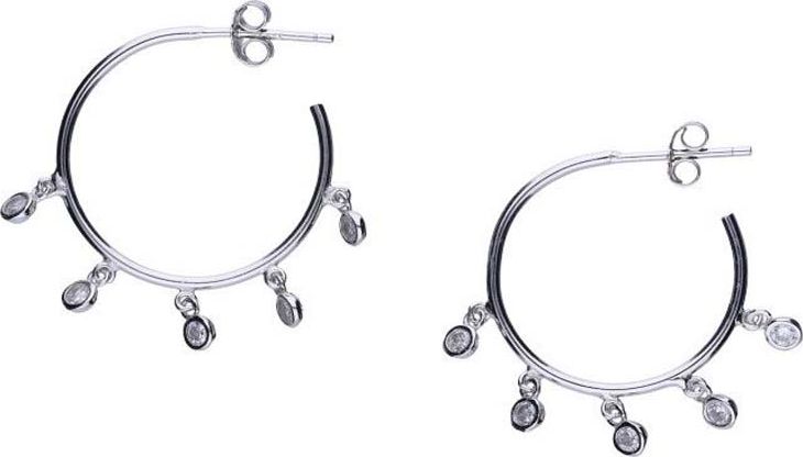 Lovrin Srebrne kolczyki 925 koła z cyrkoniami 2,48g