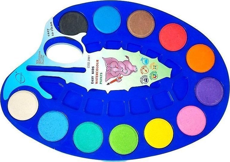 Farby plakatowe na palecie 11 kolorów