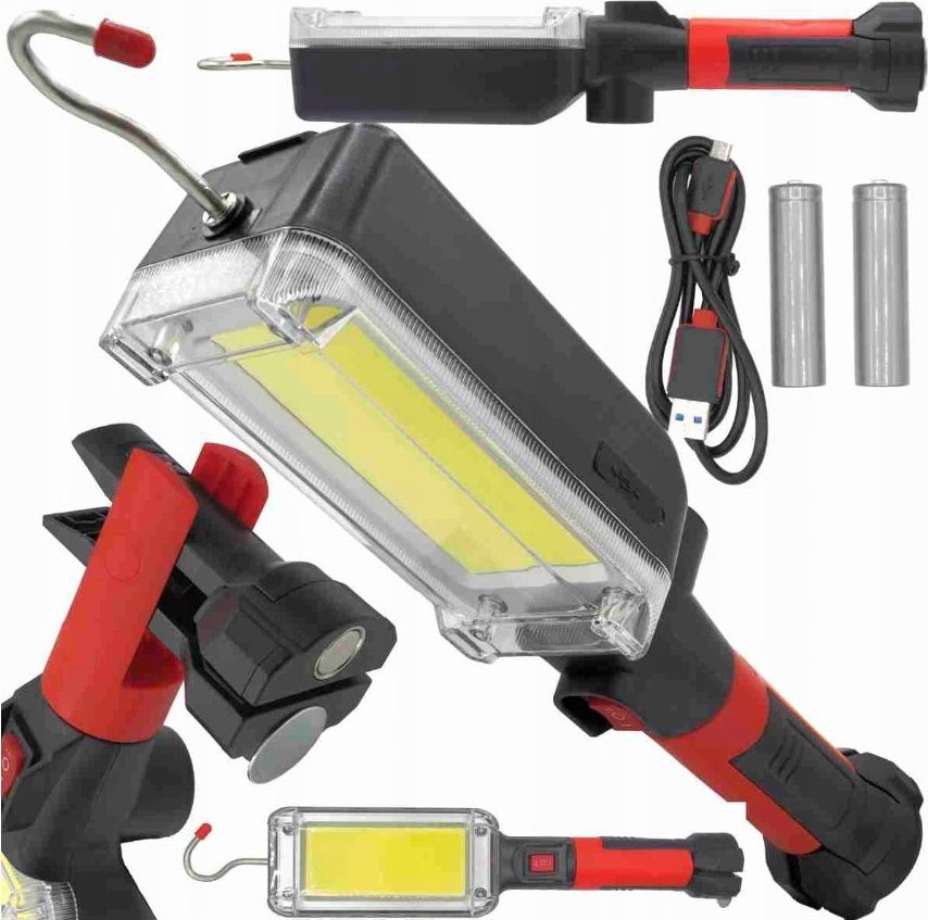 Falon-Tech LAMPA LATARKA WARSZTATOWA LED COB Z MAGNESEM AKUMULATOR USB 700lm HAK 3W1