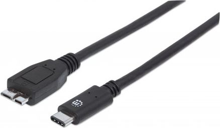 Kabel USB Manhattan USB-C - USB-C 1 m Czarny (353397)