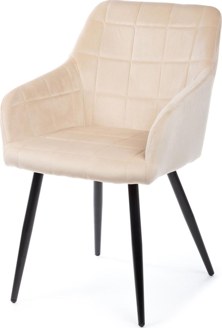 HowHomely Beżowe tapicerowane krzesło Luna Black Beige HowHomely