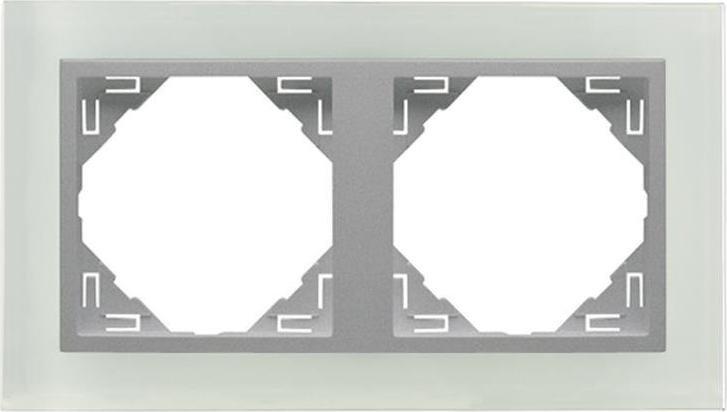 Efapel EFAPEL CRYSTAL RAMKA 2K SZKŁO ALUMINIUM 90920 TCA