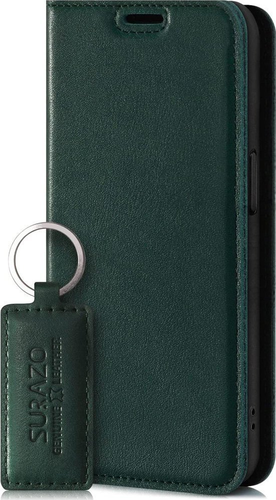 Surazo Etui na telefon skóra naturalna Smart magnet RFID - Costa Zielona - TPU Czarne Motorola Moto G9 Power