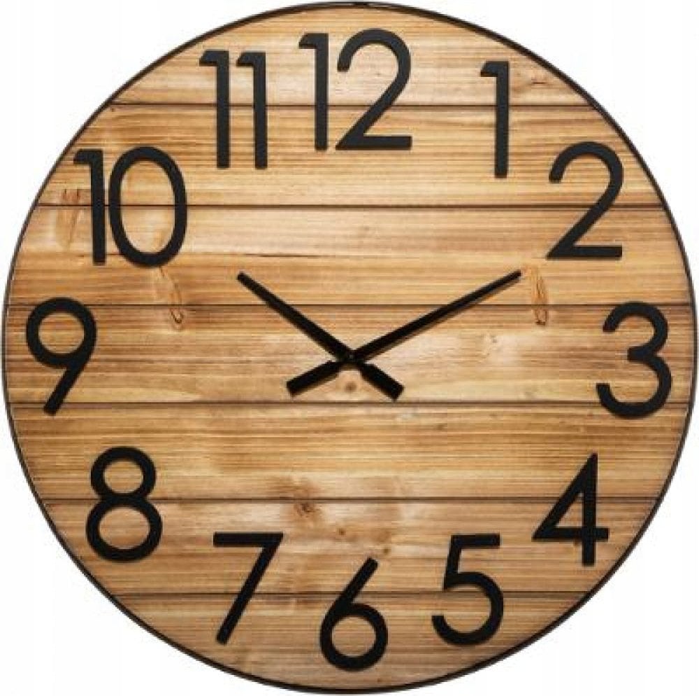 Atmosphera Zegar ścienny drewniany Abby, jodła, Ø 70 cm