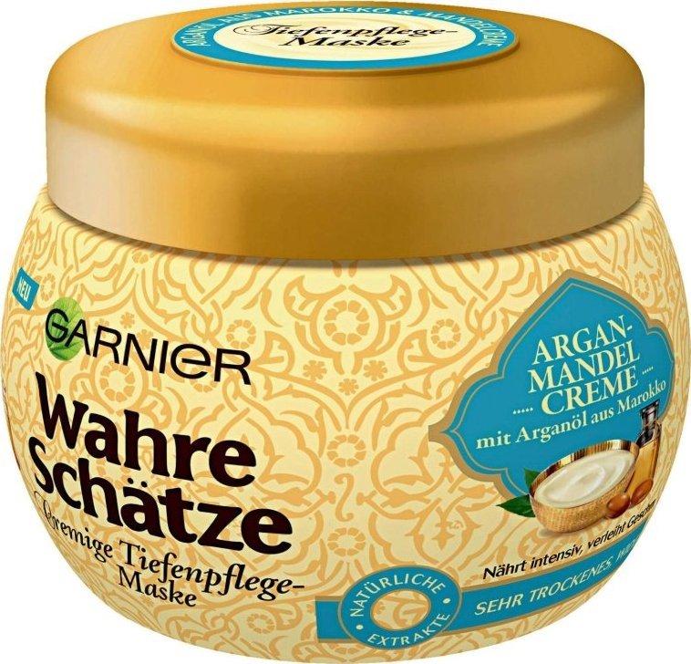 Garnier (DE) Garnier True Treasures, Kremowa maska ??do głębokiej pielęgnacji, zabieg na włosy z olejem arganowym z Maroka, pielęgnacja włosów suchych