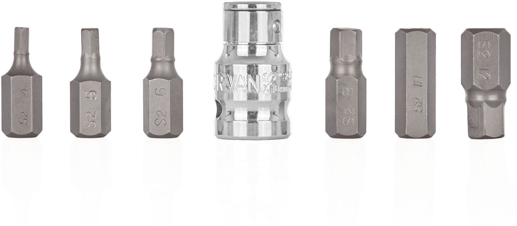 7el. zestaw końcówek wkrętakowych HEX H4-H12 (10/100)