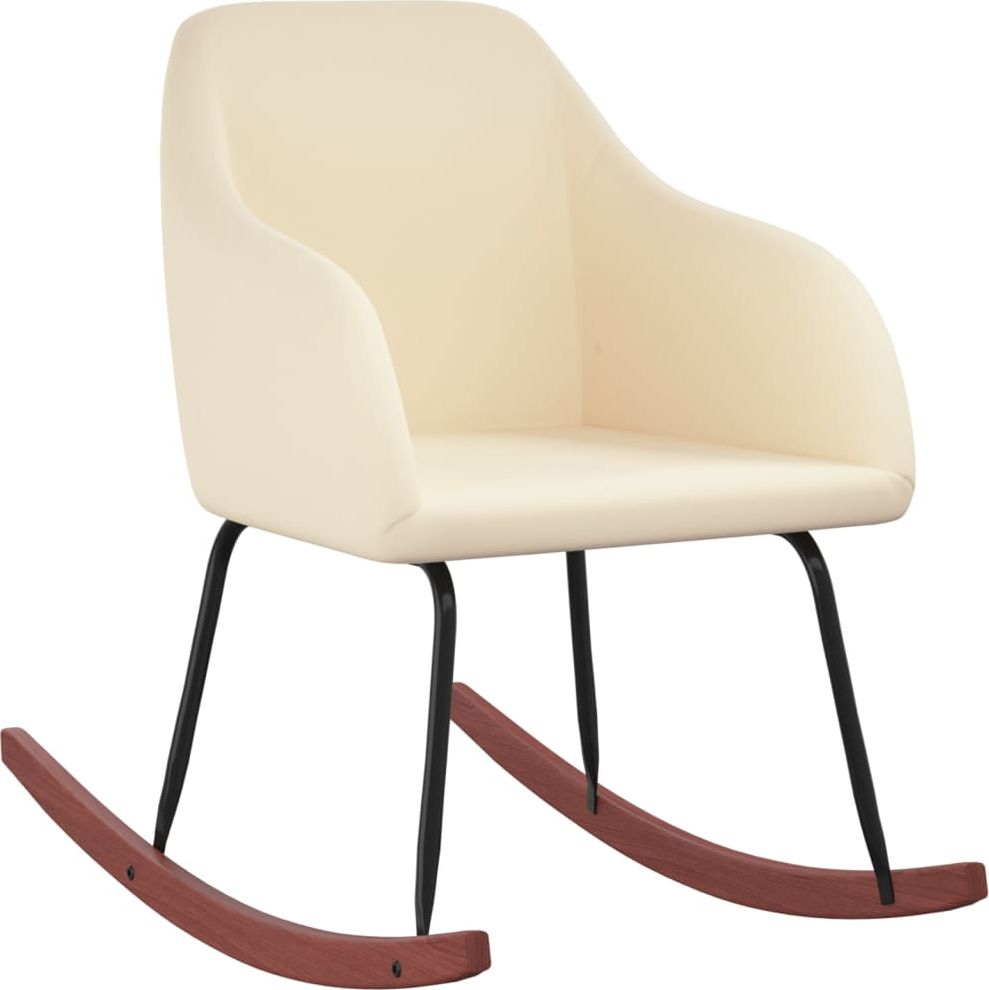 vidaXL Fotel bujany, kremowy, tapicerowany aksamitem