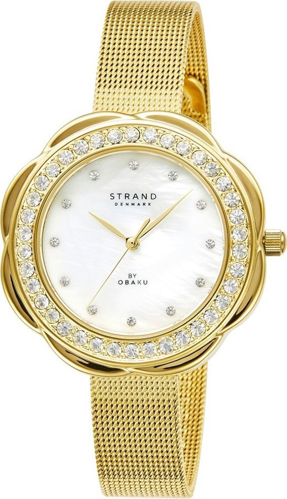 Zegarek Strand Zegarek damski Strand S735LXGWMG CYRKONIE złoty